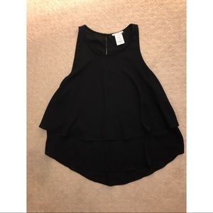 Black semi cropped tank top